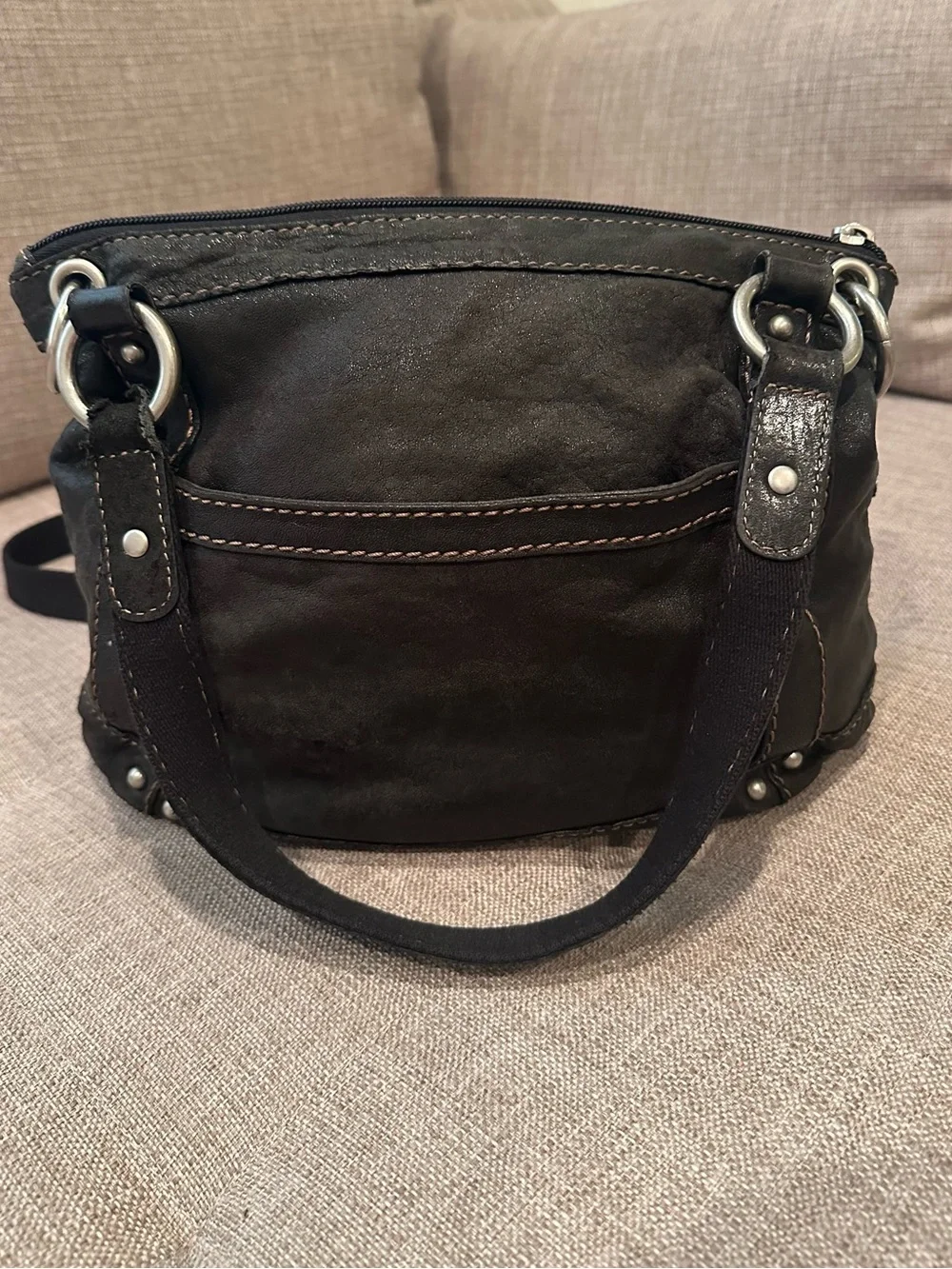 Fossil Dark Brown Leather Shoulder Crossbody Bag